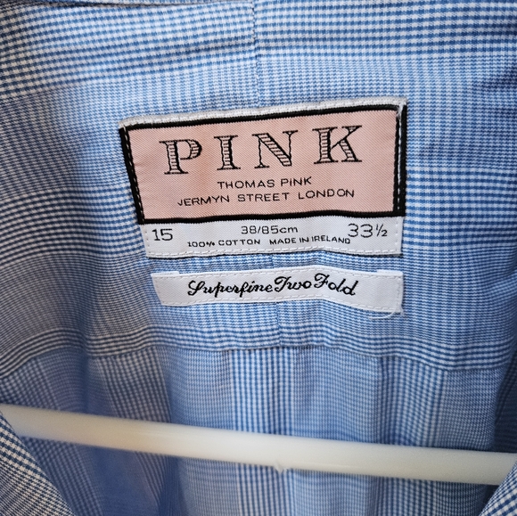 Thomas Pink Dress Shirt 15 Neck 33.5 Button Down - Picture 4 of 4